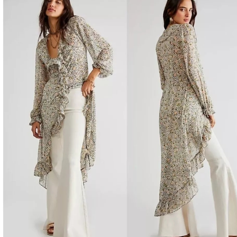 Free People GiGi Printed Maxi Top